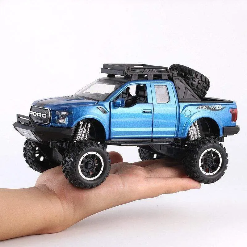 1:32 Ford Raptor F150 Riesenrad Legierung Diecast Auto Modellauto Zurückziehen Fahrzeug Sammlung Kinder Spielzeugauto Geschenke