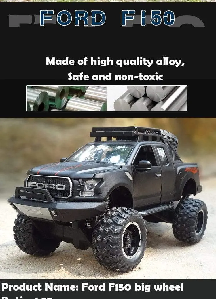 1:32 Ford Raptor F150 Riesenrad Legierung Diecast Auto Modellauto Zurückziehen Fahrzeug Sammlung Kinder Spielzeugauto Geschenke