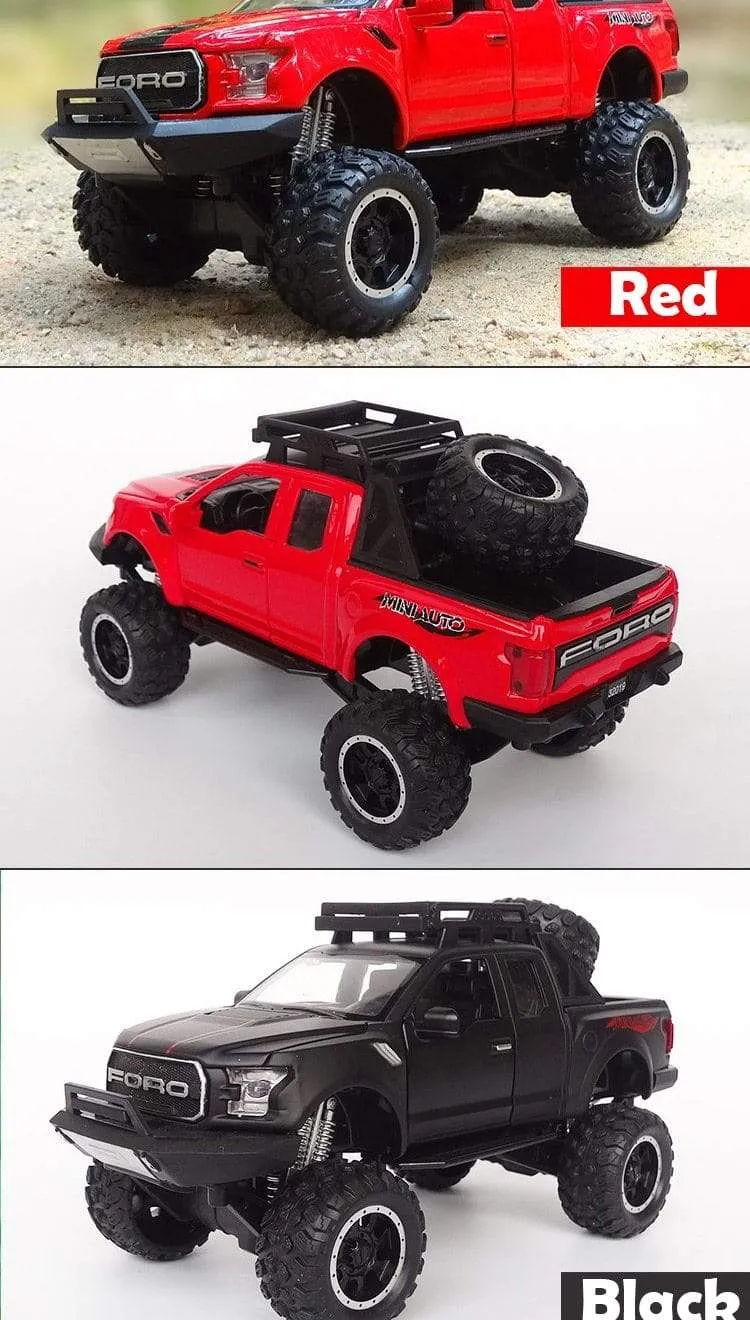 1:32 Ford Raptor F150 Riesenrad Legierung Diecast Auto Modellauto Zurückziehen Fahrzeug Sammlung Kinder Spielzeugauto Geschenke