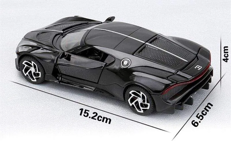 1:32 Bugatti Lavoiturenoire Legierung Sportwagenmodell Druckguss & Spielzeugfahrzeuge Metallautomodell Simulation Sound Licht Kindergeschenk