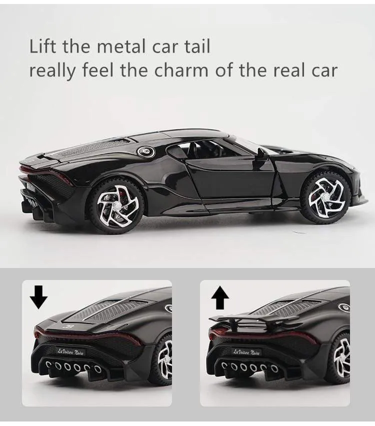 1:32 Bugatti Lavoiturenoire Legierung Sportwagenmodell Druckguss & Spielzeugfahrzeuge Metallautomodell Simulation Sound Licht Kindergeschenk