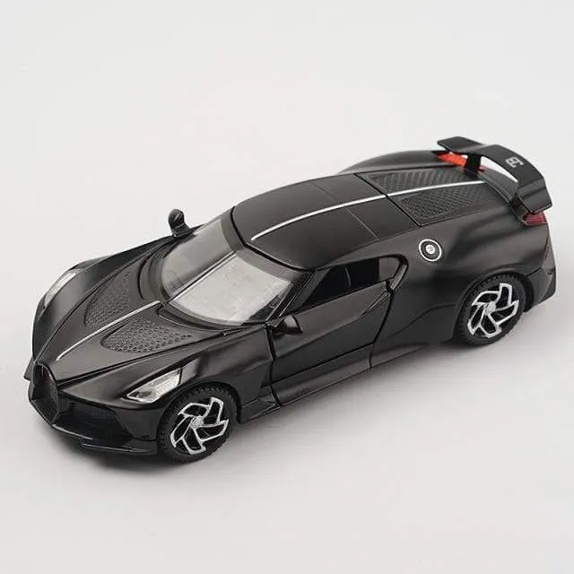 1:32 Bugatti Lavoiturenoire Legierung Sportwagenmodell Druckguss & Spielzeugfahrzeuge Metallautomodell Simulation Sound Licht Kindergeschenk