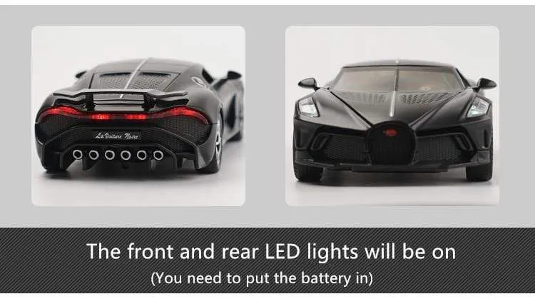 1:32 Bugatti Lavoiturenoire Legierung Sportwagenmodell Druckguss & Spielzeugfahrzeuge Metallautomodell Simulation Sound Licht Kindergeschenk