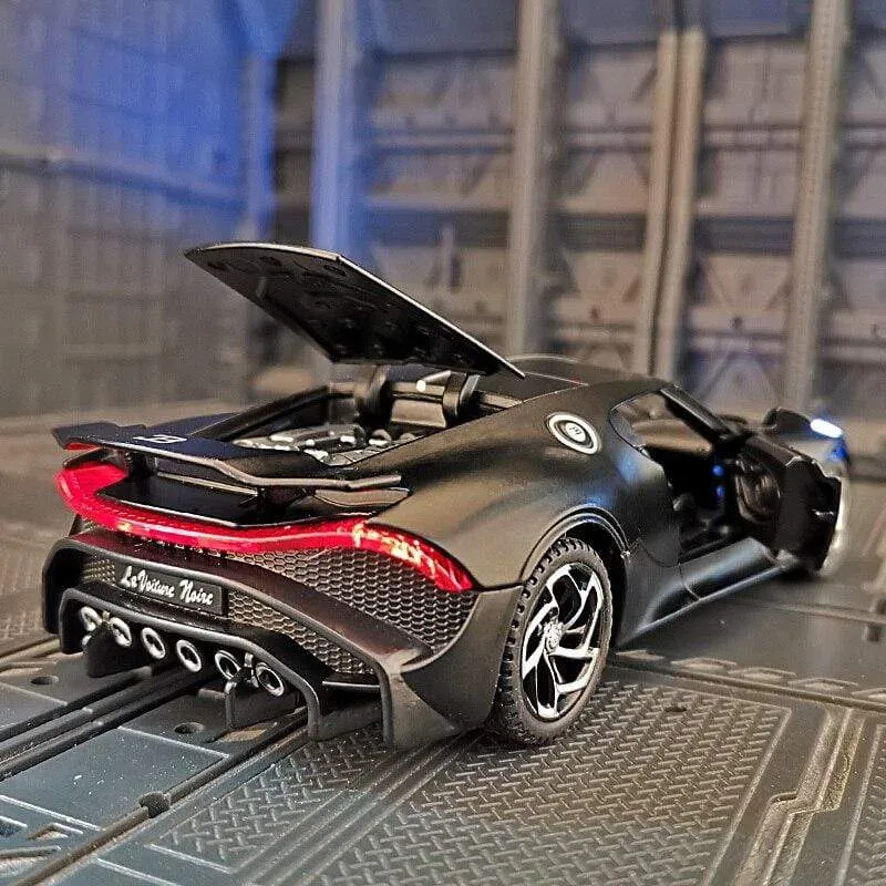 1:32 Bugatti Lavoiturenoire Legierung Sportwagenmodell Druckguss & Spielzeugfahrzeuge Metallautomodell Simulation Sound Licht Kindergeschenk