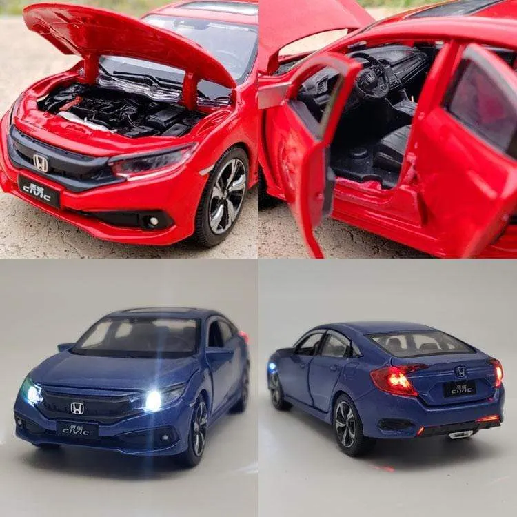 Nicce 1:32 HONDA CIVIC Diecasts Spielzeugfahrzeuge Metallautomodell Sound Light Collection Autospielzeug für Kinder Weihnachtsgeschenk