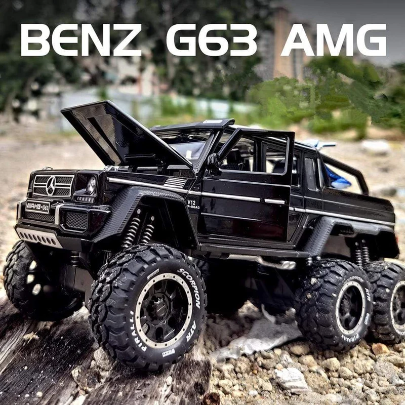 1/28 Benzs G63 6*6 Großen Reifen Legierung Pickup Auto Modell Diecast Metall Simulation Spielzeug Off-road Fahrzeuge Modell sammlung Kinder Geschenk