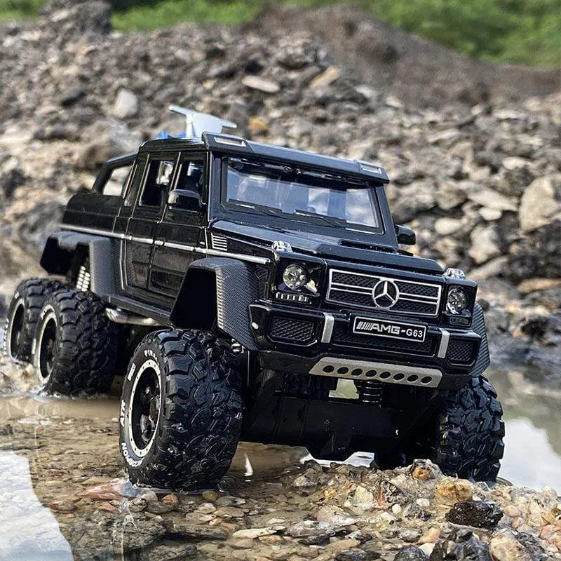 1/28 Benzs G63 6*6 Großen Reifen Legierung Pickup Auto Modell Diecast Metall Simulation Spielzeug Off-road Fahrzeuge Modell sammlung Kinder Geschenk
