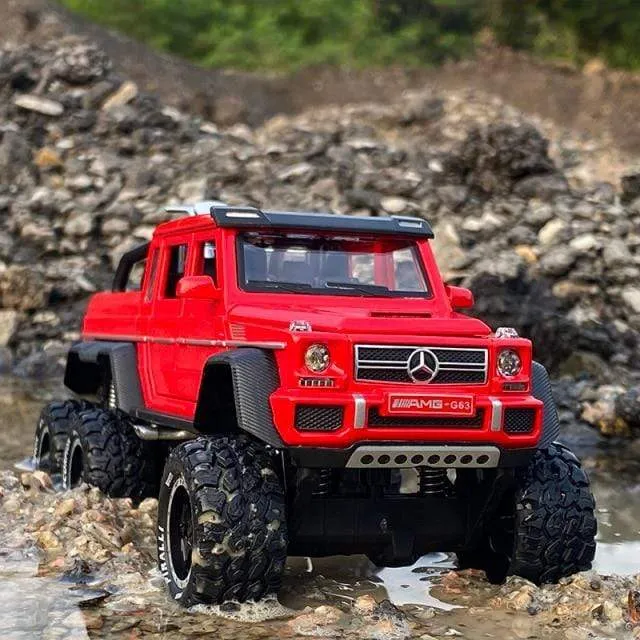 1/28 Benzs G63 6*6 Großen Reifen Legierung Pickup Auto Modell Diecast Metall Simulation Spielzeug Off-road Fahrzeuge Modell sammlung Kinder Geschenk