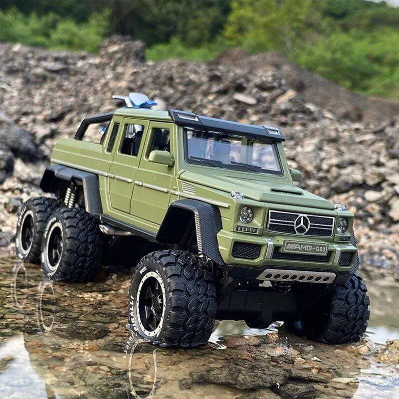 1/28 Benzs G63 6*6 Großen Reifen Legierung Pickup Auto Modell Diecast Metall Simulation Spielzeug Off-road Fahrzeuge Modell sammlung Kinder Geschenk