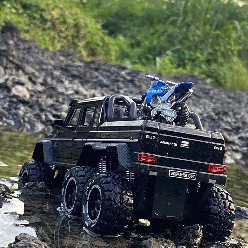 1/28 Benzs G63 6*6 Großen Reifen Legierung Pickup Auto Modell Diecast Metall Simulation Spielzeug Off-road Fahrzeuge Modell sammlung Kinder Geschenk