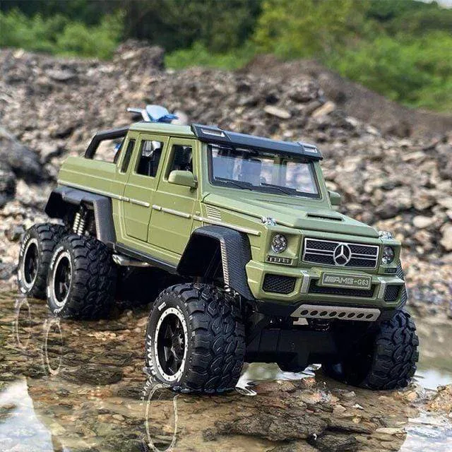1/28 Benzs G63 6*6 Großen Reifen Legierung Pickup Auto Modell Diecast Metall Simulation Spielzeug Off-road Fahrzeuge Modell sammlung Kinder Geschenk