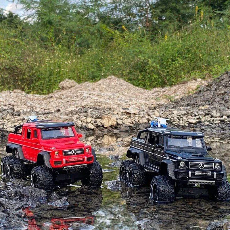 1/28 Benzs G63 6*6 Großen Reifen Legierung Pickup Auto Modell Diecast Metall Simulation Spielzeug Off-road Fahrzeuge Modell sammlung Kinder Geschenk