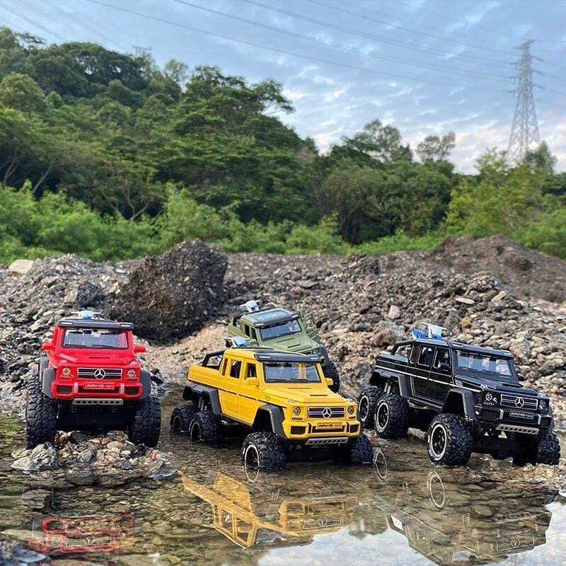 1/28 Benzs G63 6*6 Großen Reifen Legierung Pickup Auto Modell Diecast Metall Simulation Spielzeug Off-road Fahrzeuge Modell sammlung Kinder Geschenk