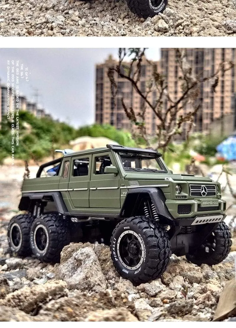 1/28 Benzs G63 6*6 Großen Reifen Legierung Pickup Auto Modell Diecast Metall Simulation Spielzeug Off-road Fahrzeuge Modell sammlung Kinder Geschenk