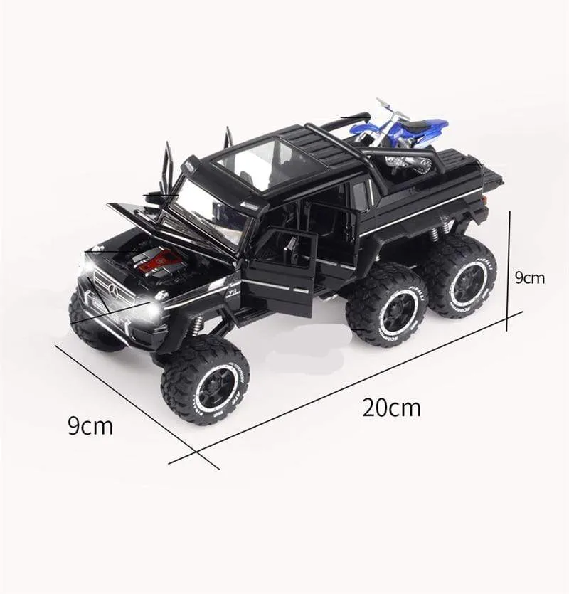 1/28 Benzs G63 6*6 Großen Reifen Legierung Pickup Auto Modell Diecast Metall Simulation Spielzeug Off-road Fahrzeuge Modell sammlung Kinder Geschenk