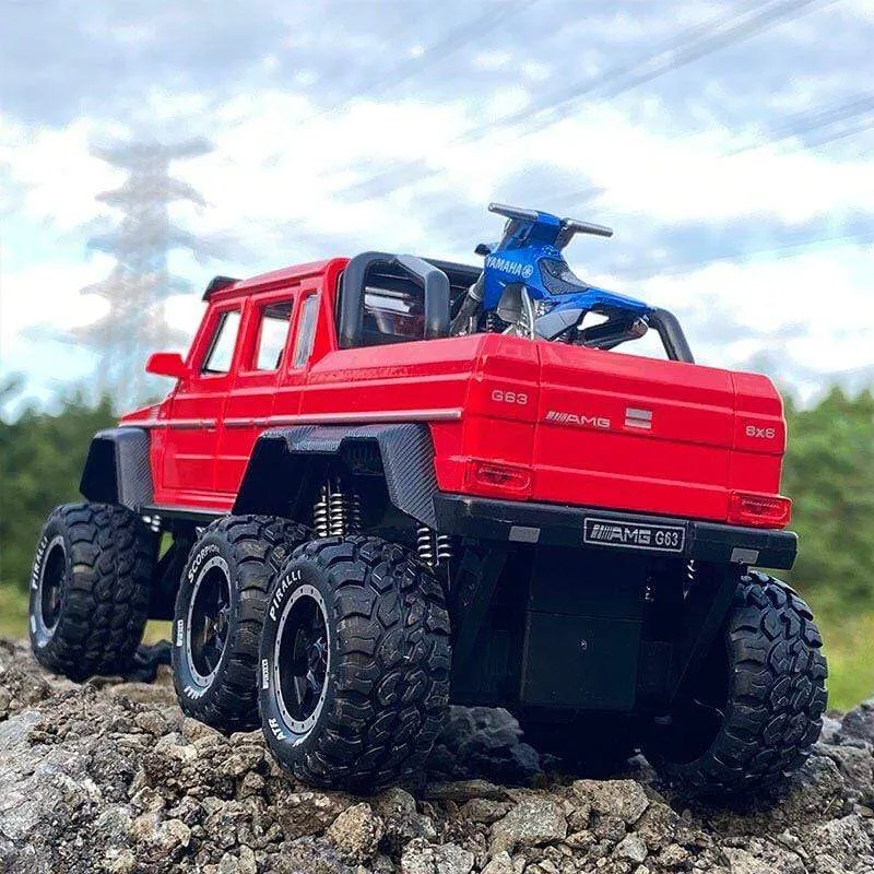 1/28 Benzs G63 6*6 Großen Reifen Legierung Pickup Auto Modell Diecast Metall Simulation Spielzeug Off-road Fahrzeuge Modell sammlung Kinder Geschenk