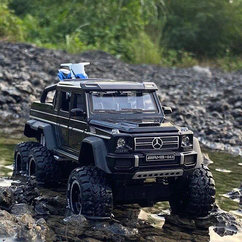 1/28 Benzs G63 6*6 Großen Reifen Legierung Pickup Auto Modell Diecast Metall Simulation Spielzeug Off-road Fahrzeuge Modell sammlung Kinder Geschenk