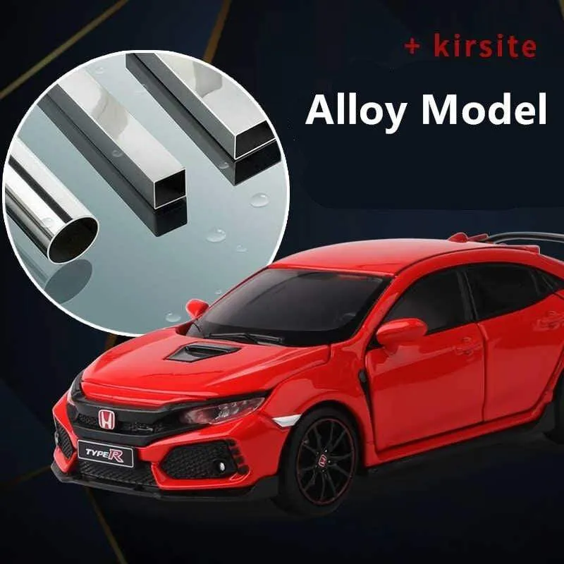 1/32 HONDA Civic Type R FK8 Legierung Automodell Diecast Metal Simulation Spielzeugfahrzeuge Automodell Sound Light Collection Kinder Spielzeug Geschenk