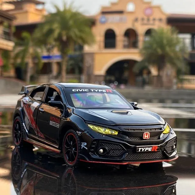 1/32 HONDA Civic Type R FK8 Legierung Automodell Diecast Metal Simulation Spielzeugfahrzeuge Automodell Sound Light Collection Kinder Spielzeug Geschenk