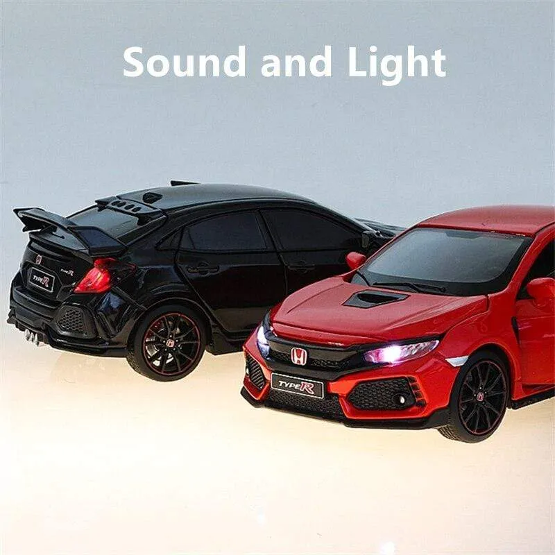 1/32 HONDA Civic Type R FK8 Legierung Automodell Diecast Metal Simulation Spielzeugfahrzeuge Automodell Sound Light Collection Kinder Spielzeug Geschenk