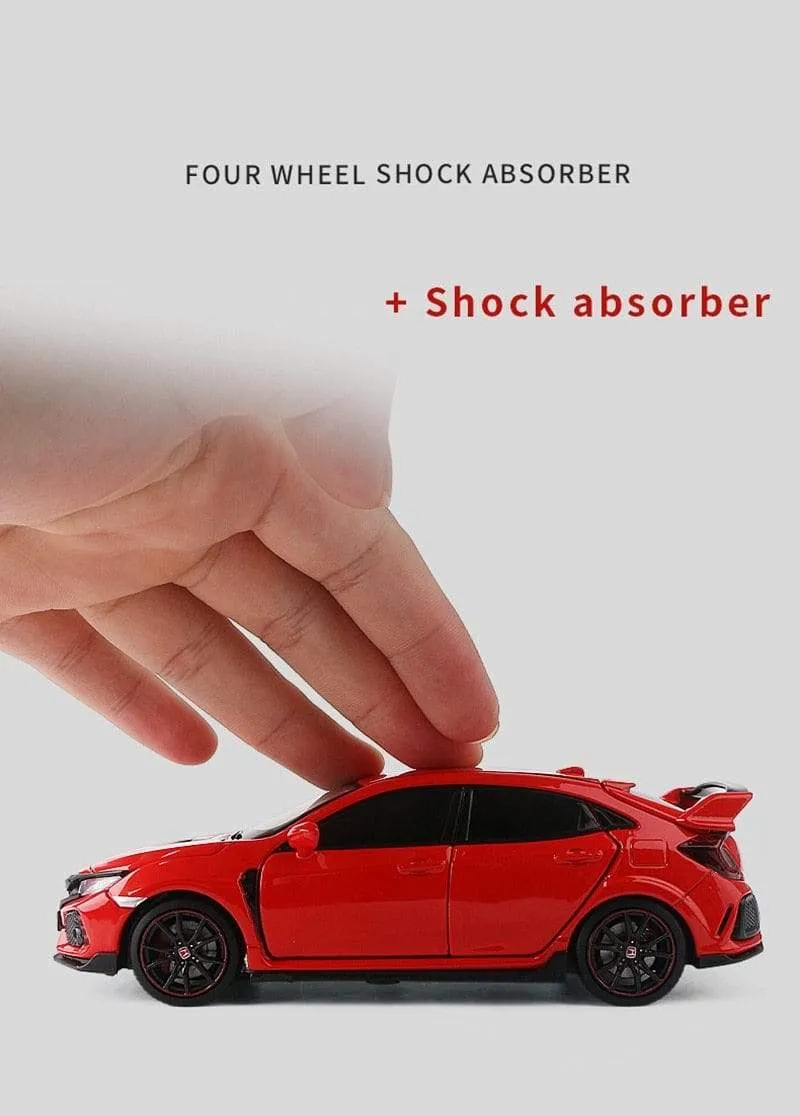 1/32 HONDA Civic Type R FK8 Legierung Automodell Diecast Metal Simulation Spielzeugfahrzeuge Automodell Sound Light Collection Kinder Spielzeug Geschenk