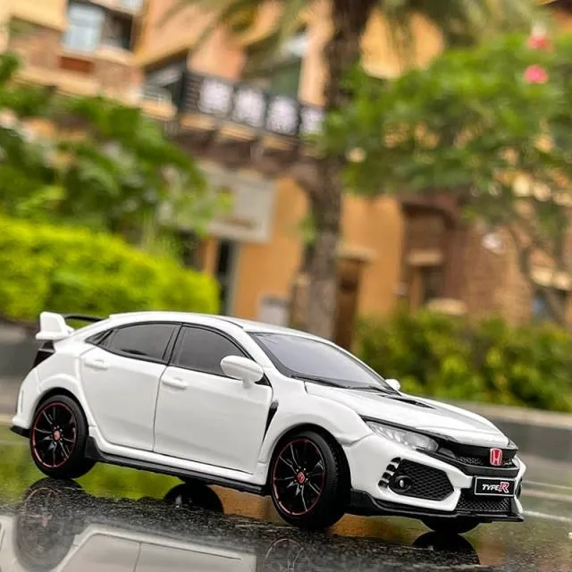 1/32 HONDA Civic Type R FK8 Legierung Automodell Diecast Metal Simulation Spielzeugfahrzeuge Automodell Sound Light Collection Kinder Spielzeug Geschenk