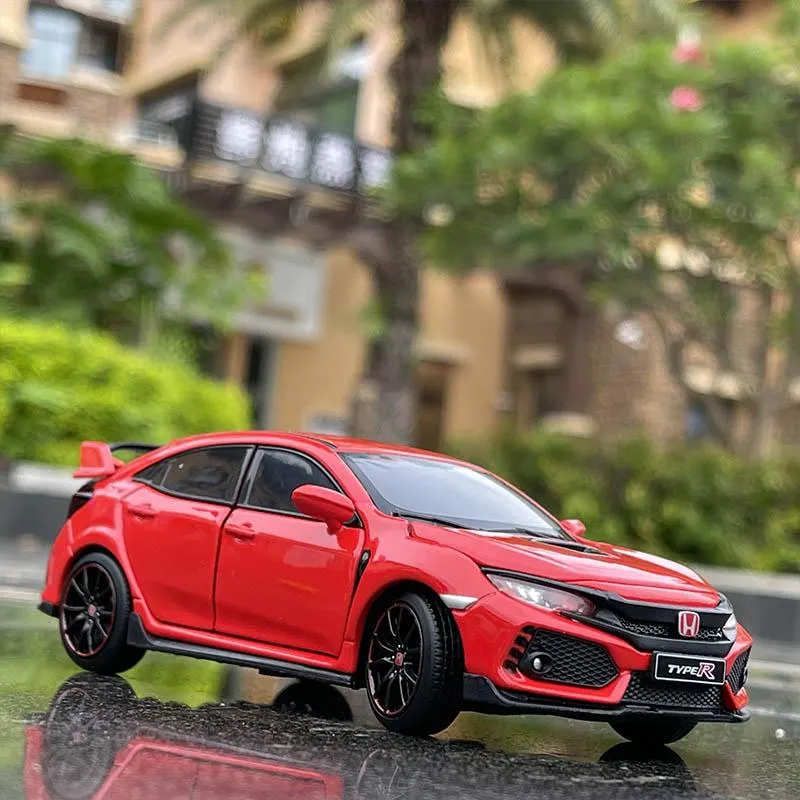1/32 HONDA Civic Type R FK8 Legierung Automodell Diecast Metal Simulation Spielzeugfahrzeuge Automodell Sound Light Collection Kinder Spielzeug Geschenk