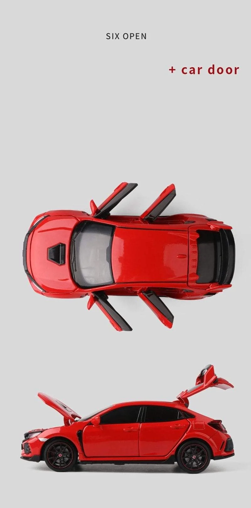 1/32 HONDA Civic Type R FK8 Legierung Automodell Diecast Metal Simulation Spielzeugfahrzeuge Automodell Sound Light Collection Kinder Spielzeug Geschenk