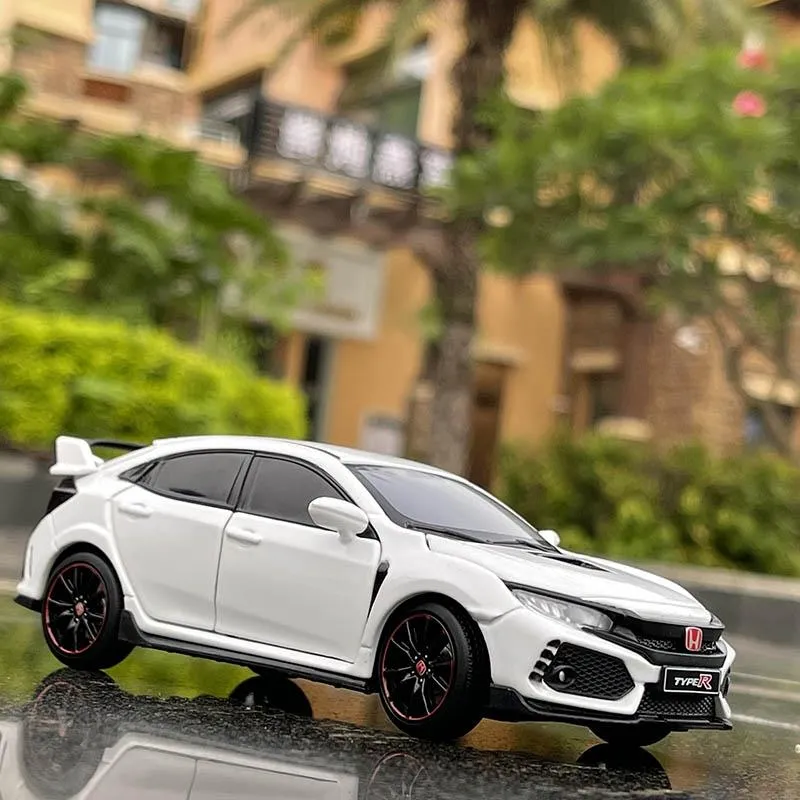 1/32 HONDA Civic Type R FK8 Legierung Automodell Diecast Metal Simulation Spielzeugfahrzeuge Automodell Sound Light Collection Kinder Spielzeug Geschenk