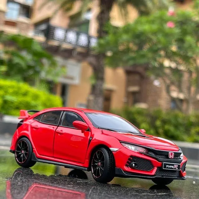 1/32 HONDA Civic Type R FK8 Legierung Automodell Diecast Metal Simulation Spielzeugfahrzeuge Automodell Sound Light Collection Kinder Spielzeug Geschenk