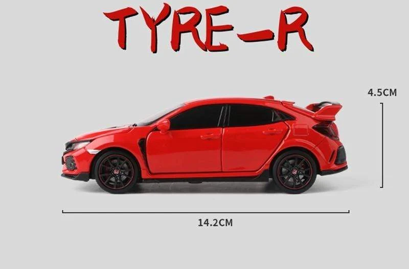1/32 HONDA Civic Type R FK8 Legierung Automodell Diecast Metal Simulation Spielzeugfahrzeuge Automodell Sound Light Collection Kinder Spielzeug Geschenk