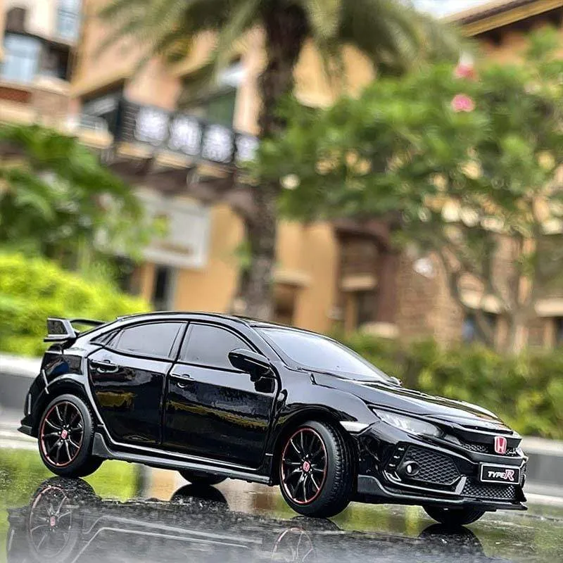 1/32 HONDA Civic Type R FK8 Legierung Automodell Diecast Metal Simulation Spielzeugfahrzeuge Automodell Sound Light Collection Kinder Spielzeug Geschenk