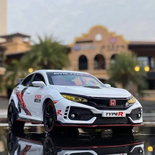 1/32 HONDA Civic Type R FK8 Legierung Automodell Diecast Metal Simulation Spielzeugfahrzeuge Automodell Sound Light Collection Kinder Spielzeug Geschenk