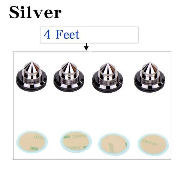 HIFIDIY LIVE 4 Sets oder 4 PCS Lautsprecher Standfüße Fußpolster Reines Kupfer Silber Lautsprecherbox Spikes Konus Bodenfußnagel M28 * 26