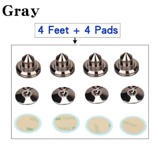HIFIDIY LIVE 4 Sets oder 4 PCS Lautsprecher Standfüße Fußpolster Reines Kupfer Silber Lautsprecherbox Spikes Konus Bodenfußnagel M28 * 26