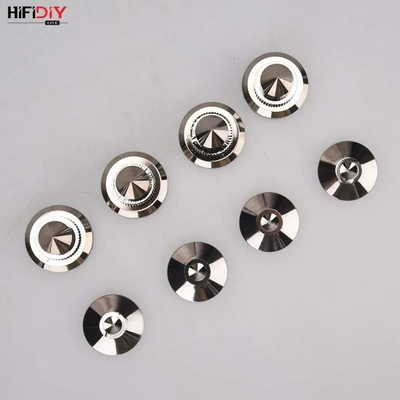 HIFIDIY LIVE 4 Sets oder 4 PCS Lautsprecher Standfüße Fußpolster Reines Kupfer Silber Lautsprecherbox Spikes Konus Bodenfußnagel M28 * 26