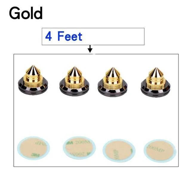 HIFIDIY LIVE 4 Sets oder 4 PCS Lautsprecher Standfüße Fußpolster Reines Kupfer Silber Lautsprecherbox Spikes Konus Bodenfußnagel M28 * 26