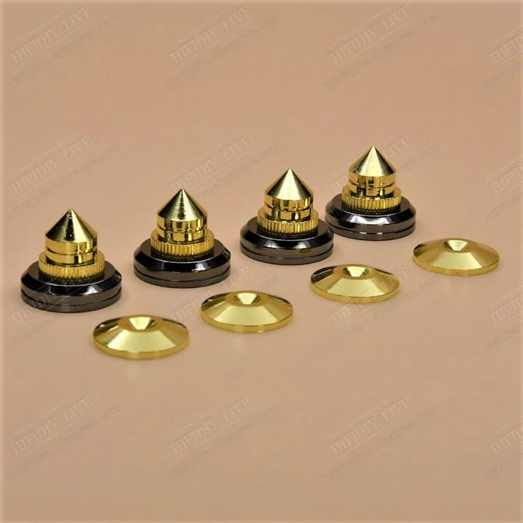 HIFIDIY LIVE 4 Sets oder 4 PCS Lautsprecher Standfüße Fußpolster Reines Kupfer Silber Lautsprecherbox Spikes Konus Bodenfußnagel M28 * 26
