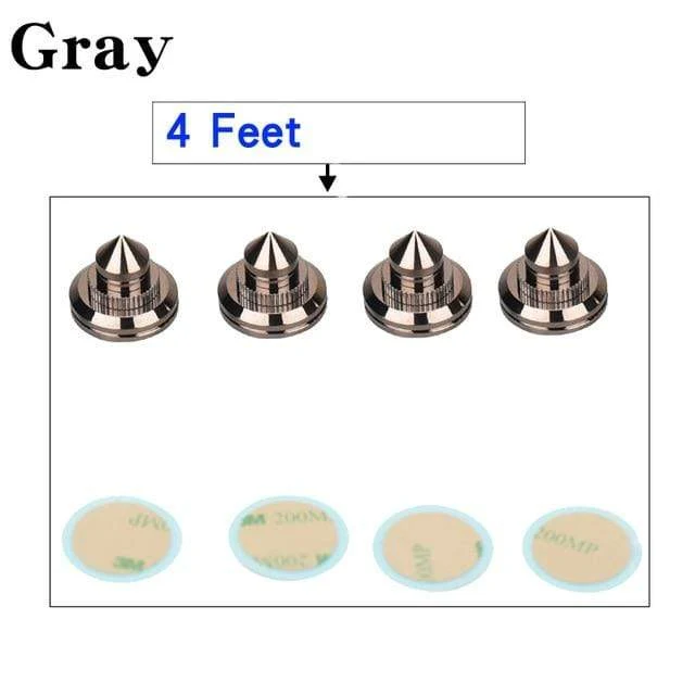 HIFIDIY LIVE 4 Sets oder 4 PCS Lautsprecher Standfüße Fußpolster Reines Kupfer Silber Lautsprecherbox Spikes Konus Bodenfußnagel M28 * 26