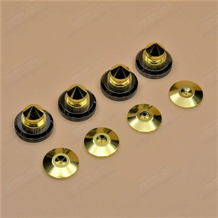 HIFIDIY LIVE 4 Sets oder 4 PCS Lautsprecher Standfüße Fußpolster Reines Kupfer Silber Lautsprecherbox Spikes Konus Bodenfußnagel M28 * 26