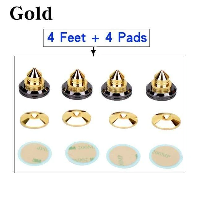 HIFIDIY LIVE 4 Sets oder 4 PCS Lautsprecher Standfüße Fußpolster Reines Kupfer Silber Lautsprecherbox Spikes Konus Bodenfußnagel M28 * 26