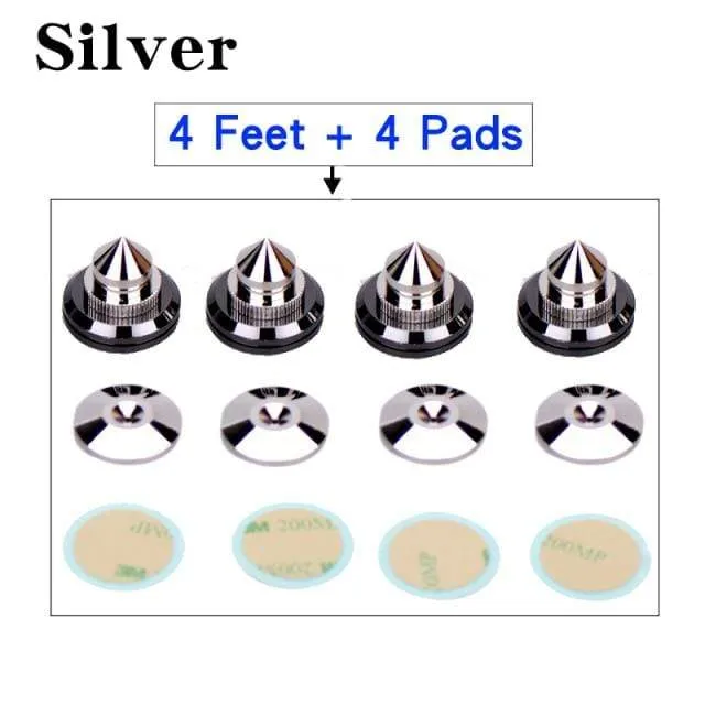 HIFIDIY LIVE 4 Sets oder 4 PCS Lautsprecher Standfüße Fußpolster Reines Kupfer Silber Lautsprecherbox Spikes Konus Bodenfußnagel M28 * 26