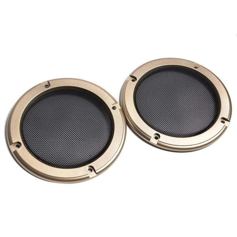 2PCS 2 zoll 3 zoll 4 zoll Hochtöner Audio Lautsprecher Abdeckung Gold Rahmen Schützende Dekorative Mesh Grille Kreis Lautsprecher zubehör