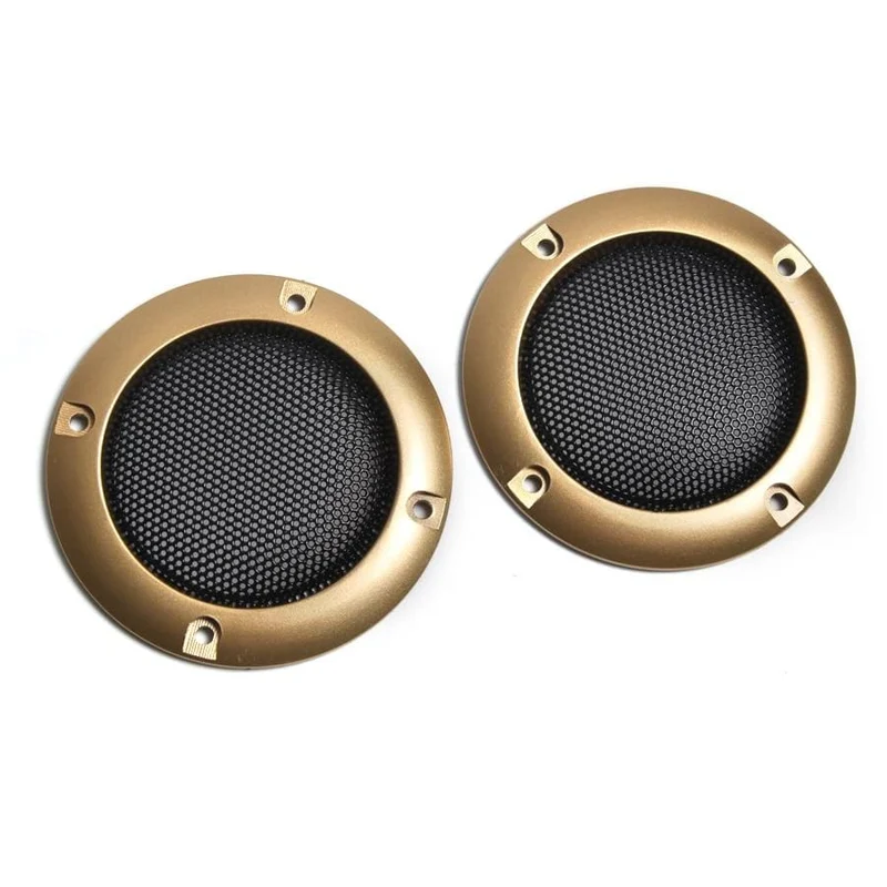2PCS 2 zoll 3 zoll 4 zoll Hochtöner Audio Lautsprecher Abdeckung Gold Rahmen Schützende Dekorative Mesh Grille Kreis Lautsprecher zubehör