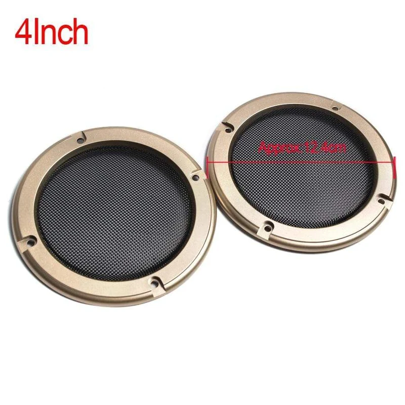 2PCS 2 zoll 3 zoll 4 zoll Hochtöner Audio Lautsprecher Abdeckung Gold Rahmen Schützende Dekorative Mesh Grille Kreis Lautsprecher zubehör