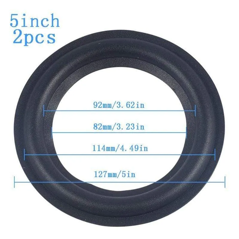 2 Stück 4/5/6.5/8/10/12 Zoll elastischer Gummiring, Lautsprecher-Surround-Reparaturschaum, Woofer-Kante