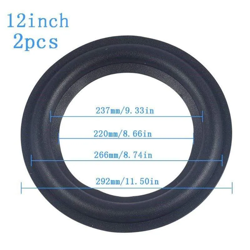 2 Stück 4/5/6.5/8/10/12 Zoll elastischer Gummiring, Lautsprecher-Surround-Reparaturschaum, Woofer-Kante