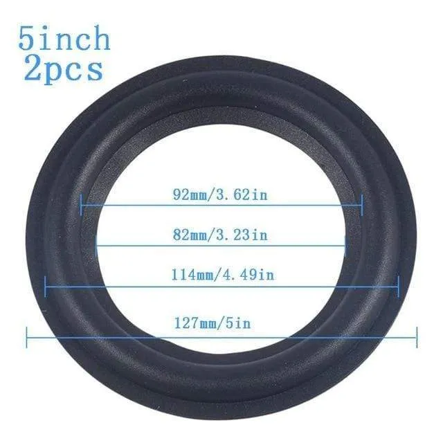 2 Stück 4/5/6.5/8/10/12 Zoll elastischer Gummiring, Lautsprecher-Surround-Reparaturschaum, Woofer-Kante
