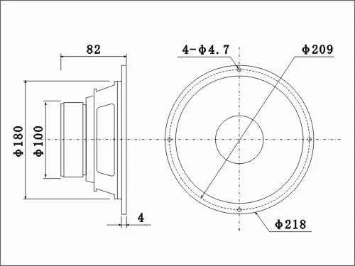 1 Stück Original KASUN QA-8100/QS-8210 8'' Home Audio DIY HiFi Woofer Lautsprecher Treibereinheit Schwarz PP Konus 8ohm/140W D210-218mm
