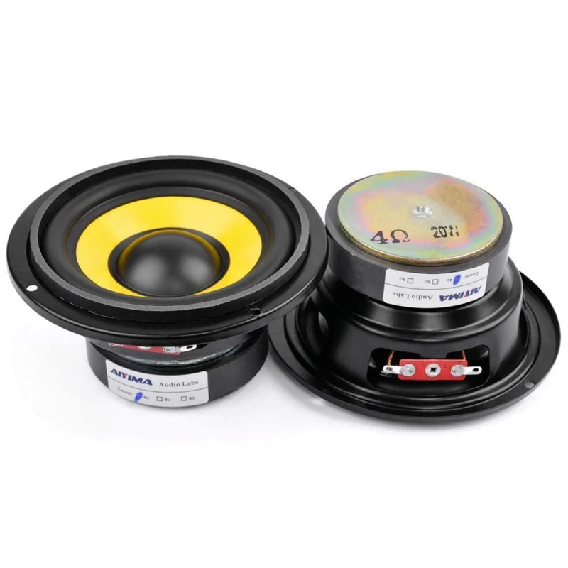 AIYIMA 2Pcs 4 Zoll Mitten Bass Lautsprecher Fahrer 4 8 Ohm 20W Bass Lautsprecher Audio Woofer Lautsprecher DIY heimkino